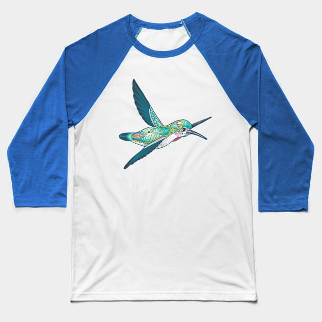 Mandala Hummingbird Baseball T-Shirt by Theysaurus